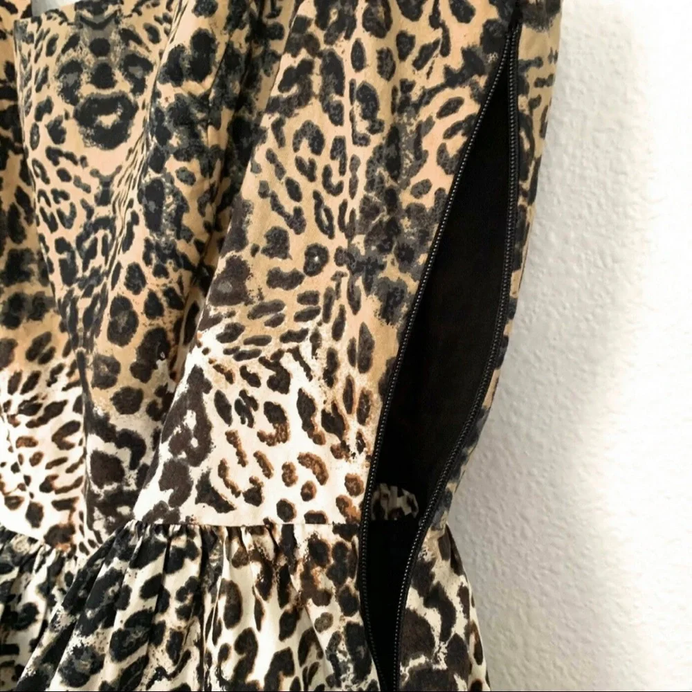 Leopard Print Fit Flare Summer Dress 11/12 Cutout back Jessica Simpson - Picture 12 of 13
